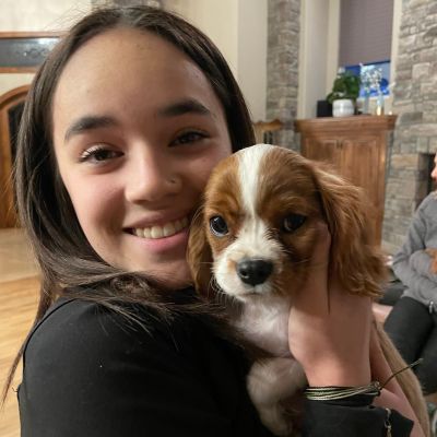 Ryley with two dogs